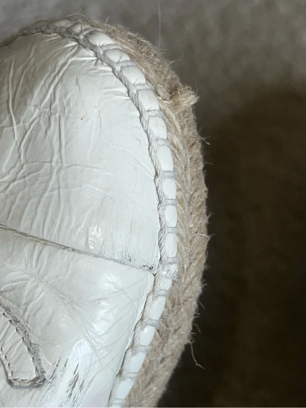 CHANEL Cream Leather Espadrille Slip-Ons with Interlocking CC